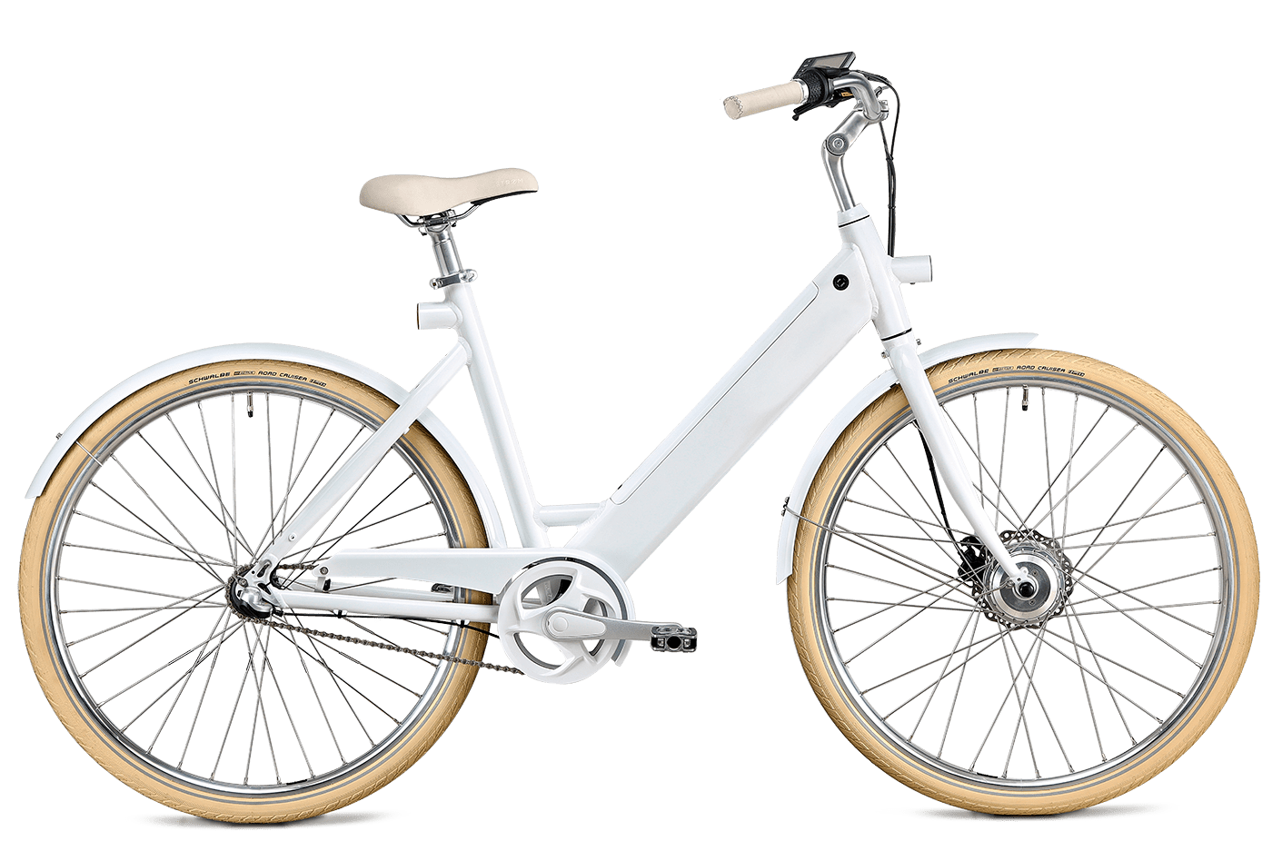 Hvid elcykel Women bike Stroem